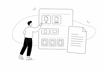 Illustration of PDF page size and margin settings