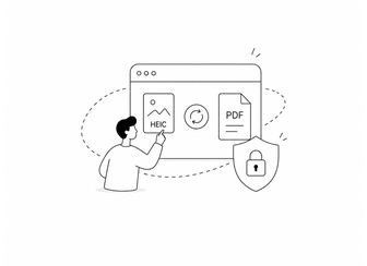Illustration of a protected local PDF conversion workflow