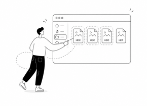 Illustration of selecting HEIC and HEIF photo files