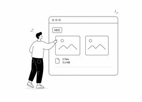 Illustration of previewing HEIC photos before PDF conversion