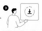 Person downloading a converted image